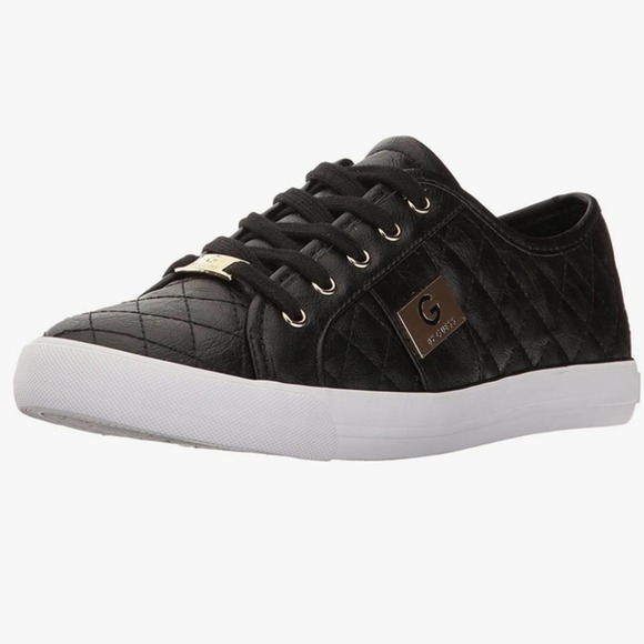 Guess Sz 7.5M G by Guess Black & Gold Backer 2 Quilted Sneakers - Picture 1 of 10